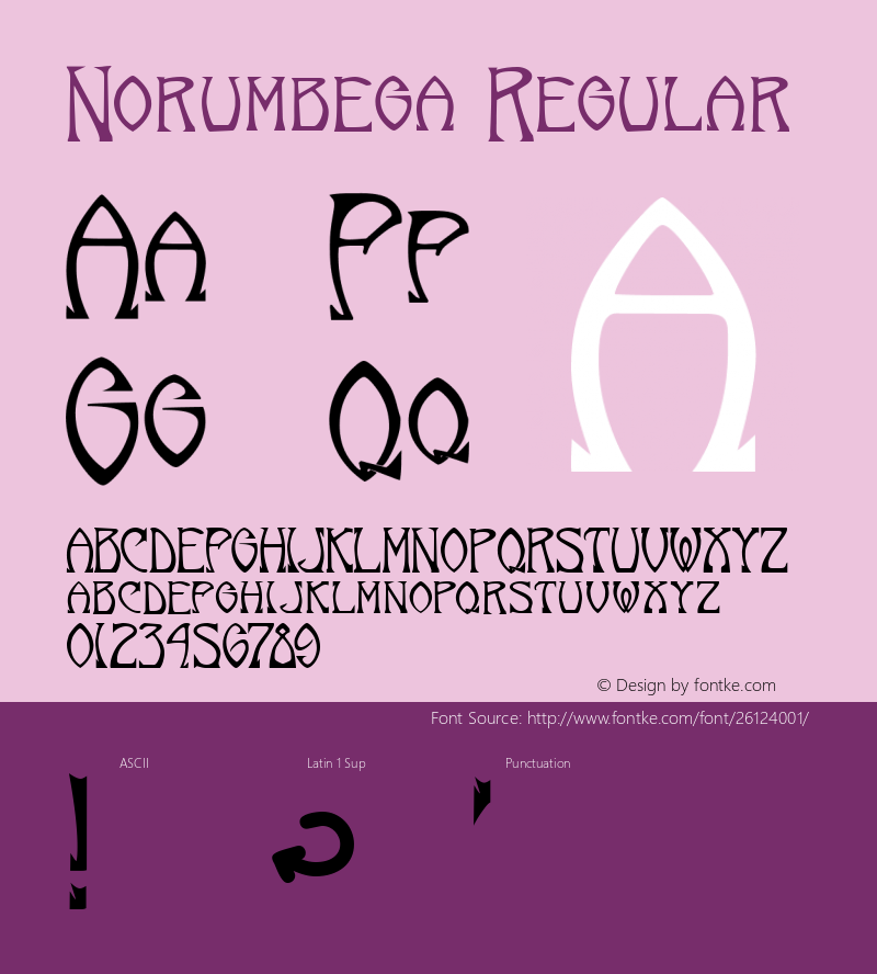 Norumbega Macromedia Fontographer 4.1.4 4/10/03 Font Sample