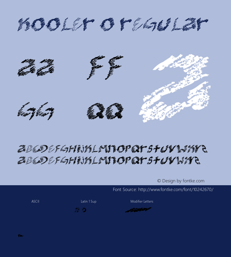 kooler O Regular Version 1.00 June 25, 2009, initial release Font Sample