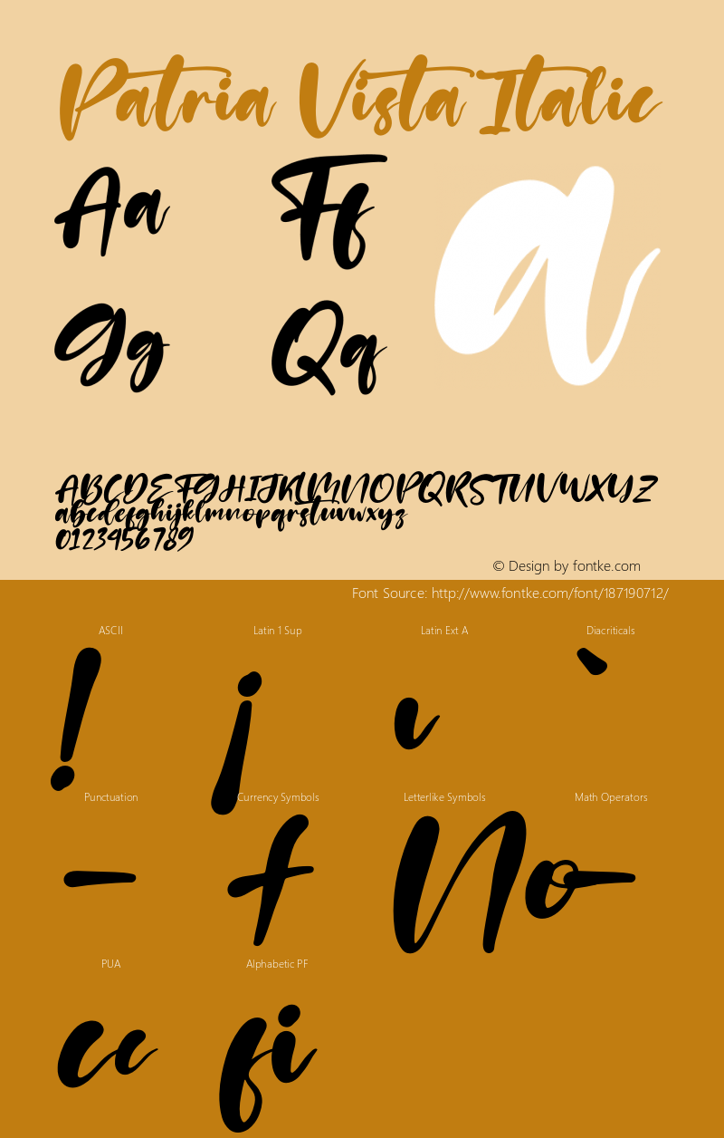 Patria Vista Italic Version 1.00;August 18, 2021;FontCreator 13.0.0.2683 64-bit图片样张