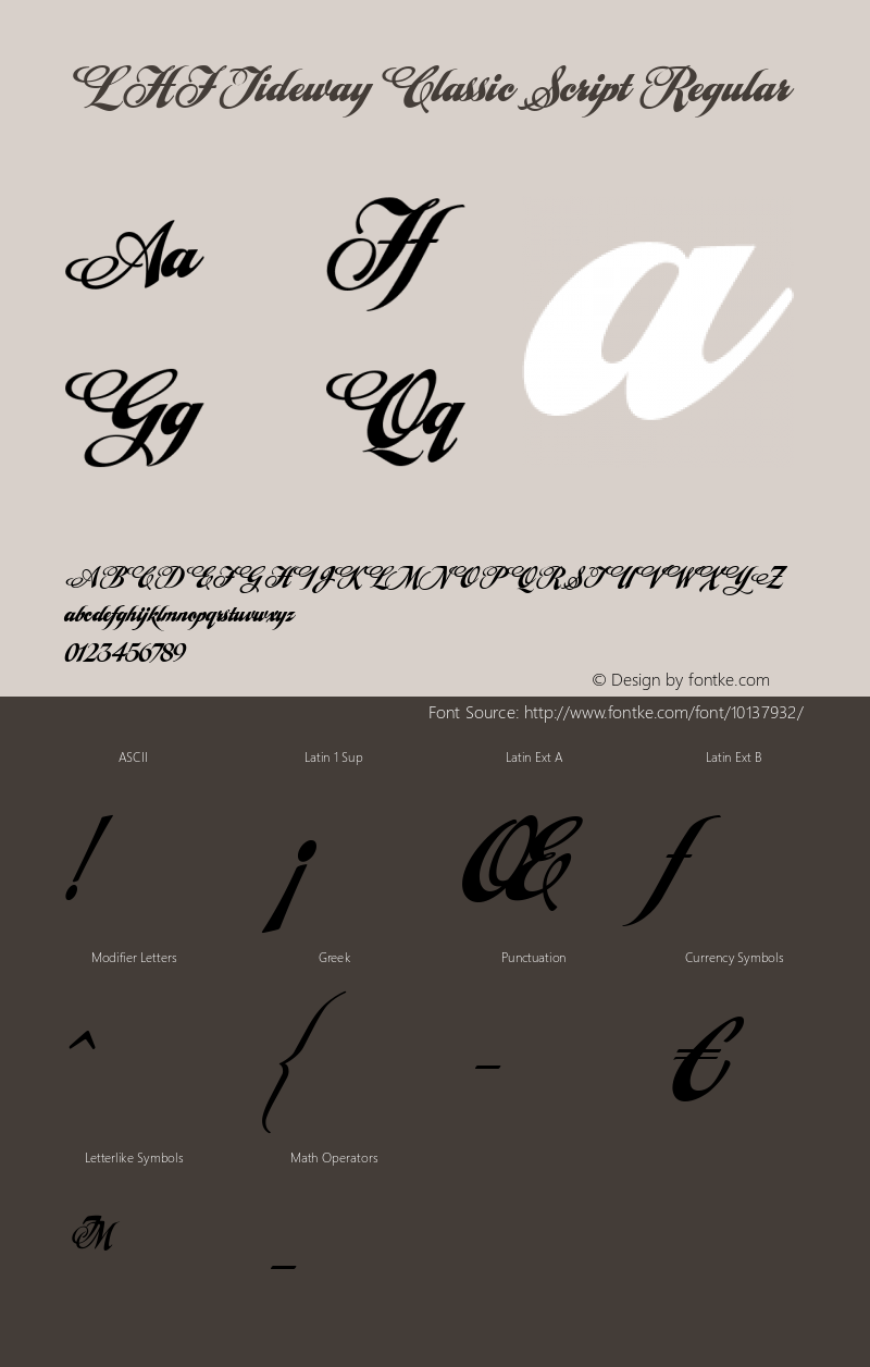 LHF Tideway Classic Script Regular V2. 1/17/2004 Font Sample