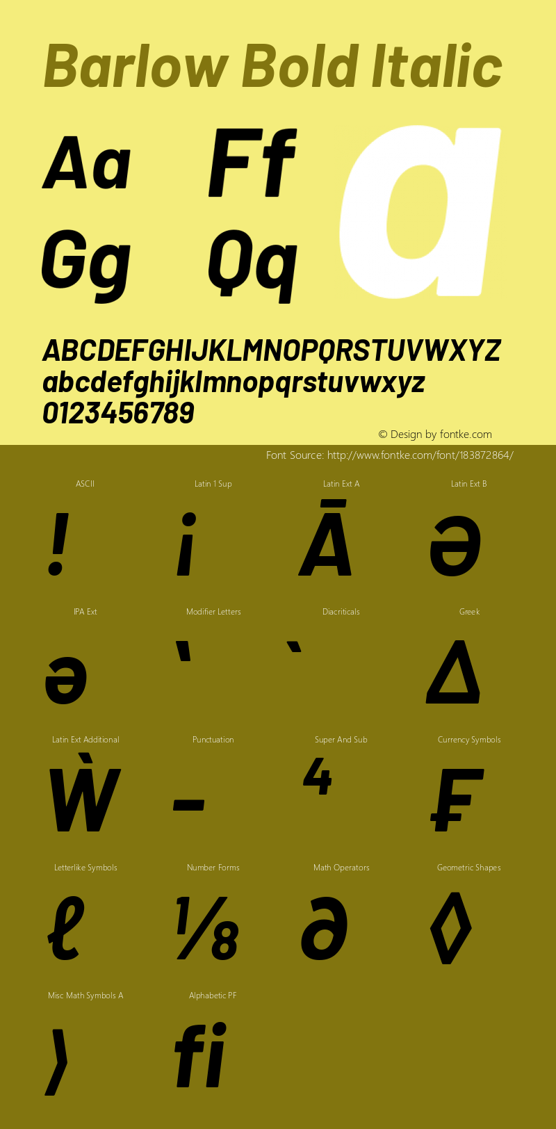 Barlow Bold Italic Version 1.408图片样张