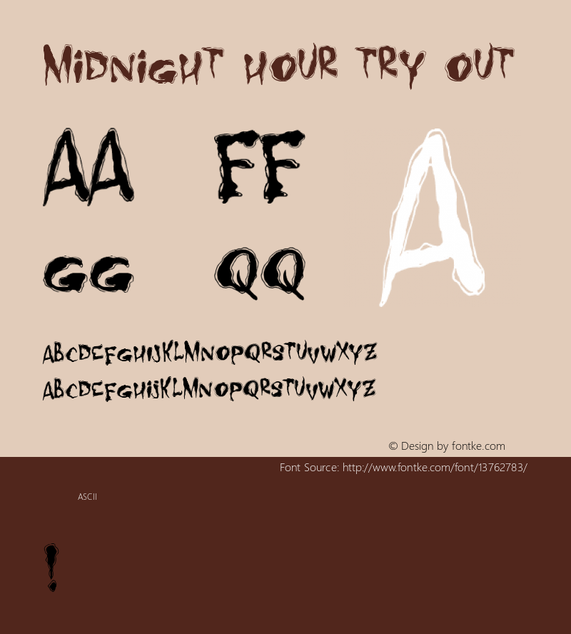 Midnight Hour Try Out Version 1.001 Font Sample