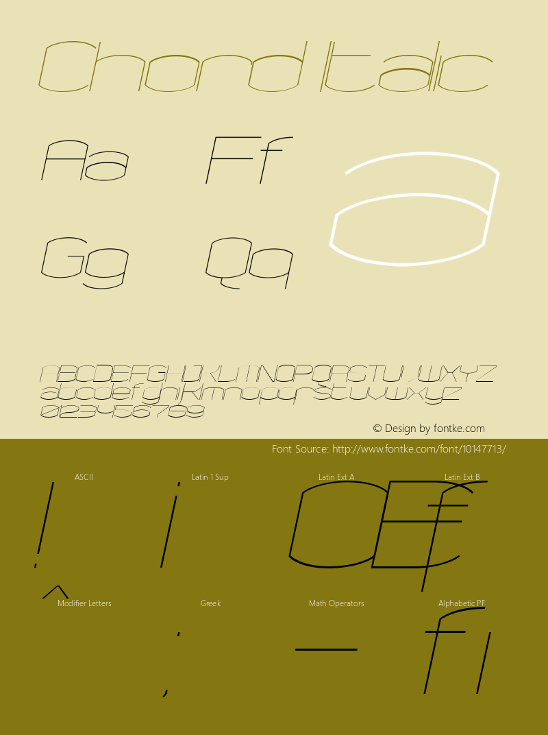 Chord Italic Version 001.000 Font Sample