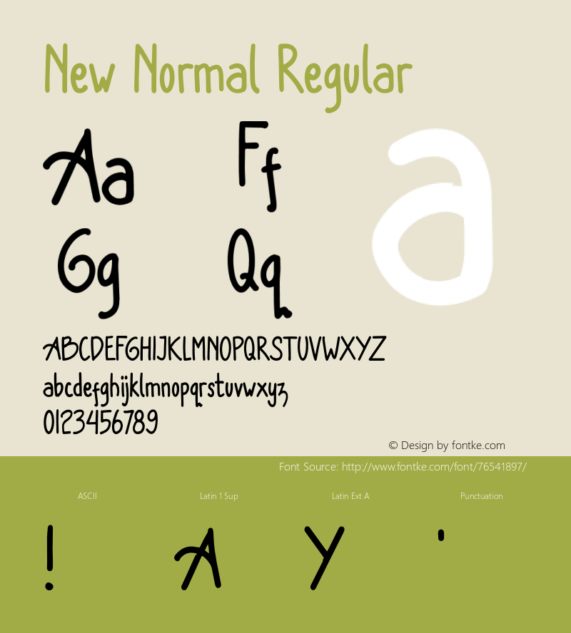 NewNormalRegular Version 1.006;Fontself Maker 3.5.1 Font Sample