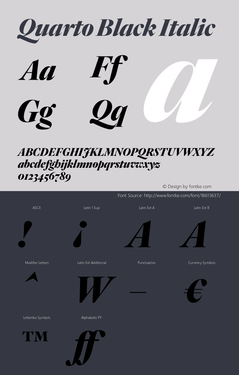Quarto Black Italic Version 1.200 Font Sample
