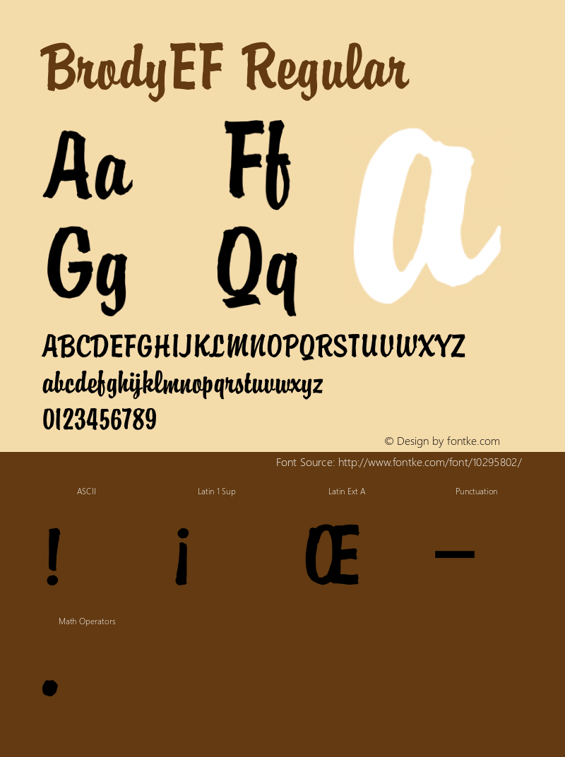 BrodyEF Regular 001.001 Font Sample