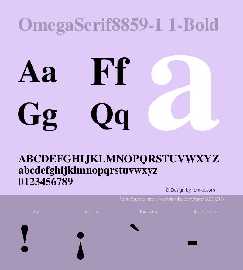 OmegaSerif8859-1 1-Bold Version 001.000 Font Sample
