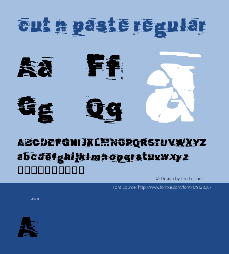 cut n paste regular Version 1.50 Font Sample