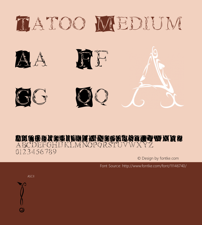 Tatoo Medium Version 001.000 Font Sample