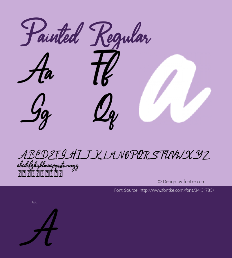 Painted Version 1.00;July 16, 2019;FontCreator 11.5.0.2430 64-bit Font Sample