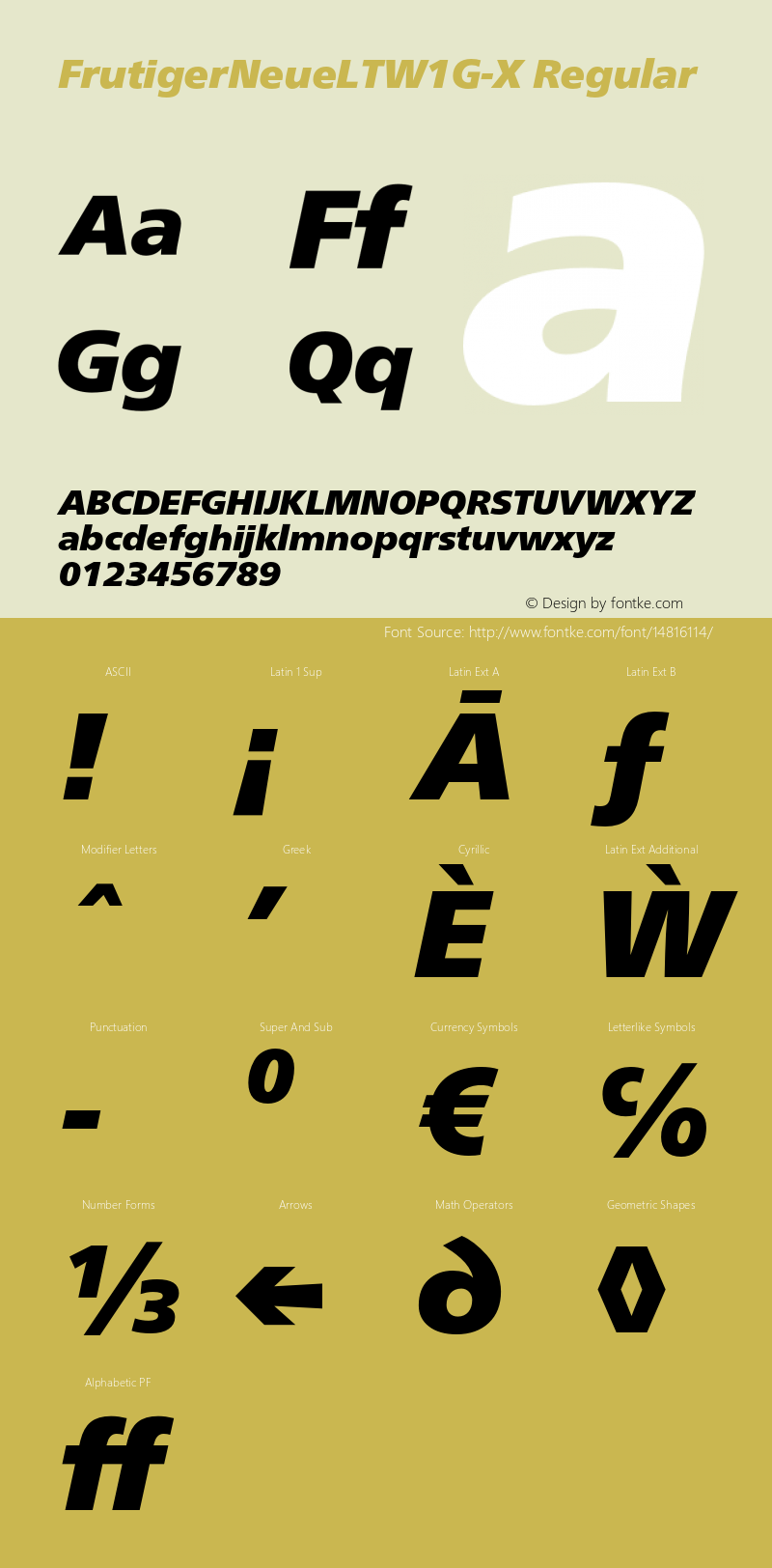 FrutigerNeueLTW1G-X Regular Version 2.000;com.myfonts.easy.linotype.neue-frutiger.w1g-extrablack-italic.wfkit2.version.49gP Font Sample