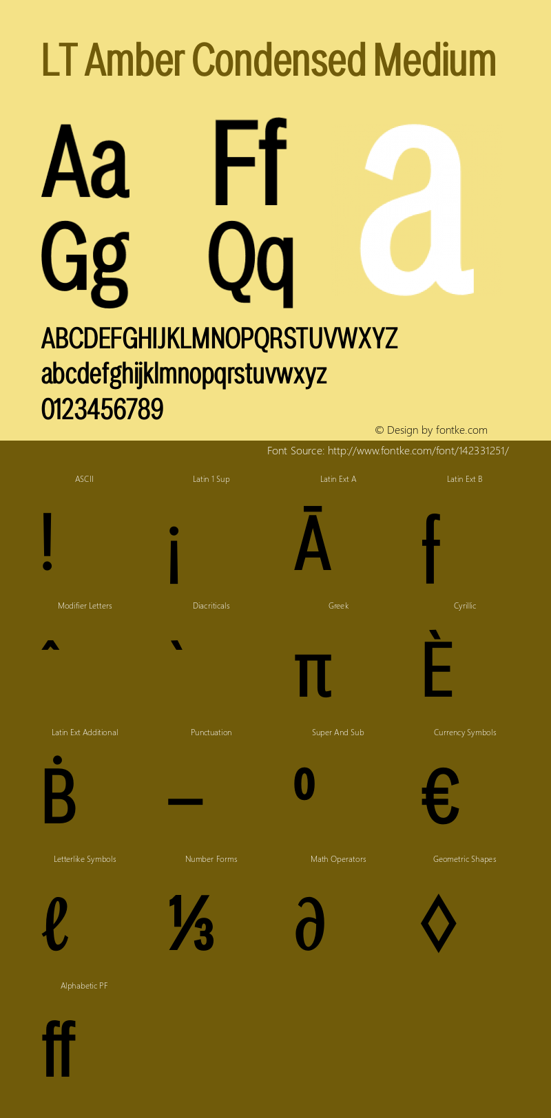 LT Amber Condensed Medium Version 1.00;December 24, 2020;FontCreator 11.5.0.2422 64-bit Font Sample