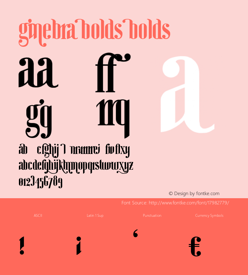 Ginebra Bolds Bolds Version 1.000 2007 initial r Font Sample