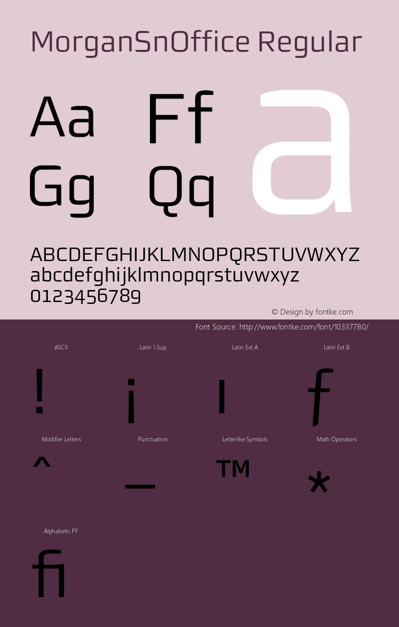 MorganSnOffice Regular 002.000 Font Sample