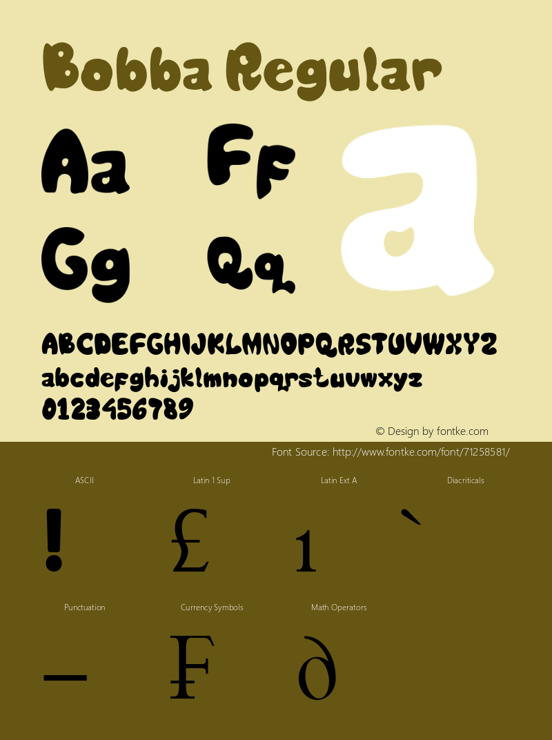 Bobba Version 1.00;October 11, 2019;FontCreator 12.0.0.2545 64-bit Font Sample