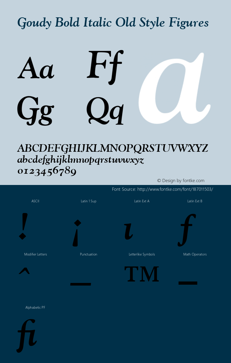 Goudy Bold Italic Old Style Figures 001.000图片样张