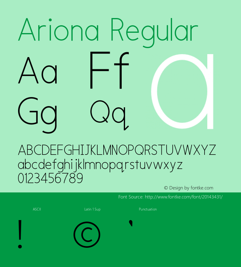 Ariona Version 1.000;PS 001.000;hotconv 1.0.70;makeotf.lib2.5.58329 Font Sample