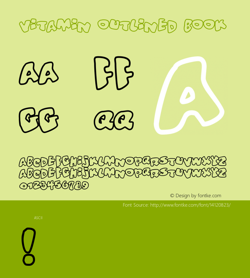 Vitamin outlined Book Version 2 Font Sample