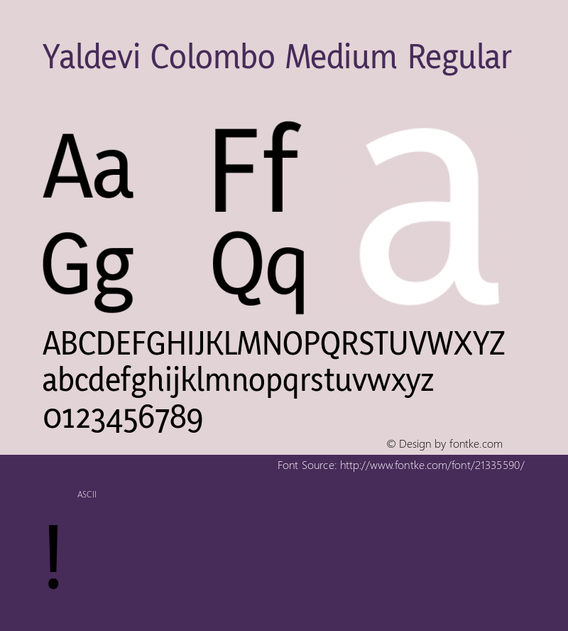 YaldeviColomboMedium Version 1.0 Font Sample