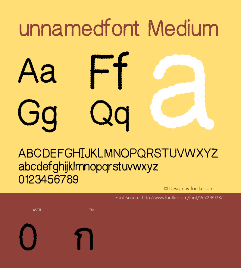 unnamedfont Version 001.000 Font Sample