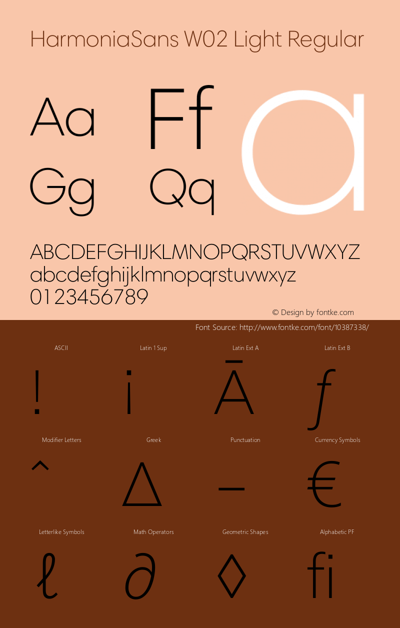 HarmoniaSans W02 Light Regular Version 1.00 Font Sample