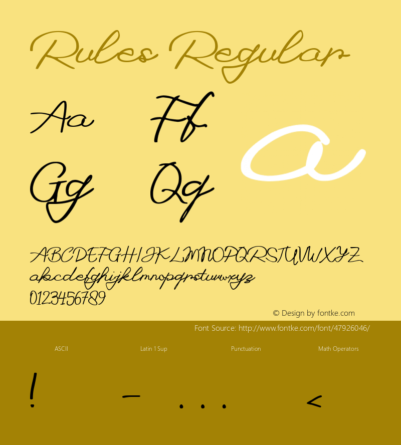 Rules Version 1.00;November 17, 2019;FontCreator 12.0.0.2545 64-bit Font Sample