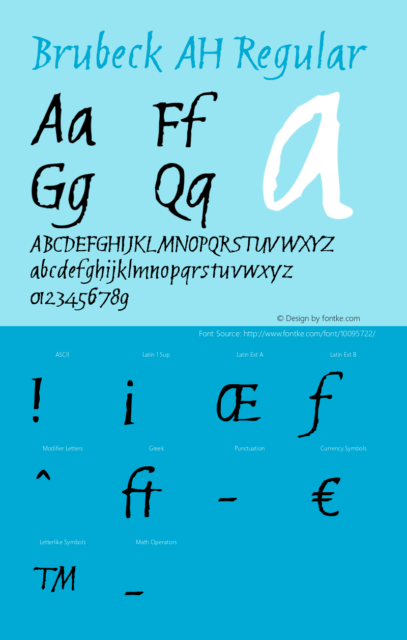 Brubeck AH Regular 1.10 Font Sample