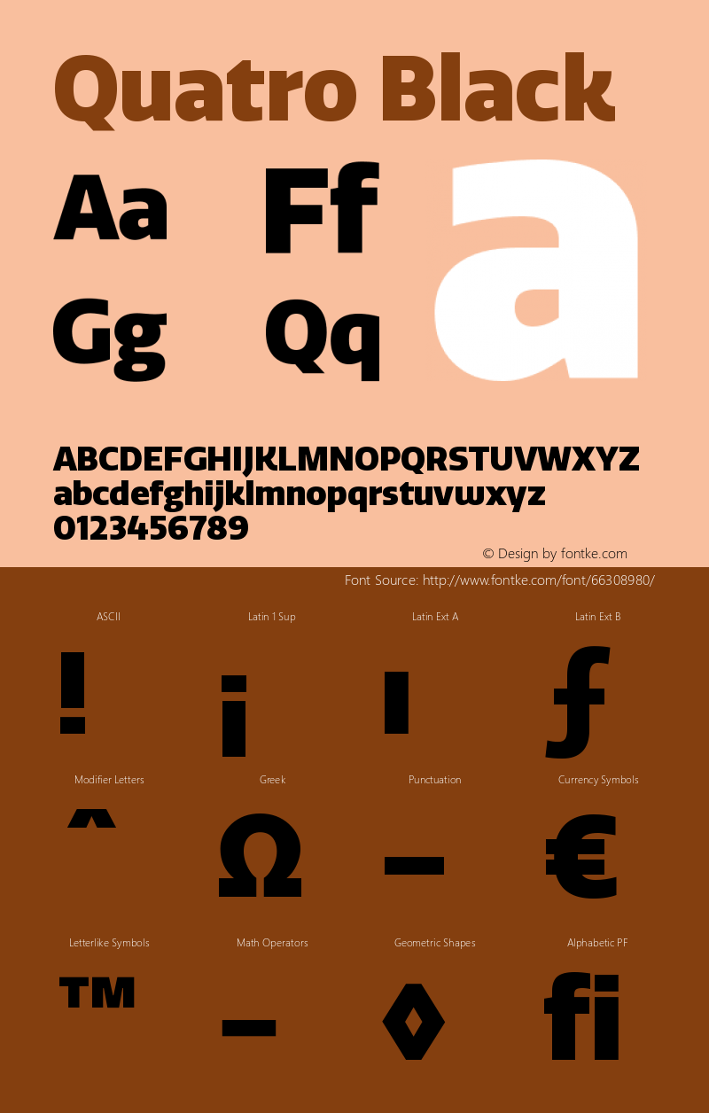 Quatro-Black Version 1.30 Font Sample