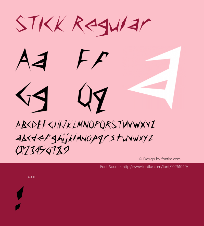 STICK Regular Unknown Font Sample