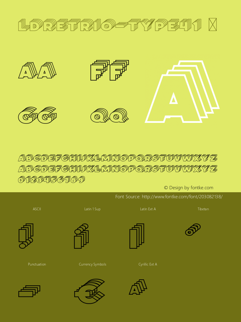 ☞LDRetrio-Type41 001.000;com.myfonts.easy.luxfont.retrio.type-41.wfkit2.version.5N2q图片样张