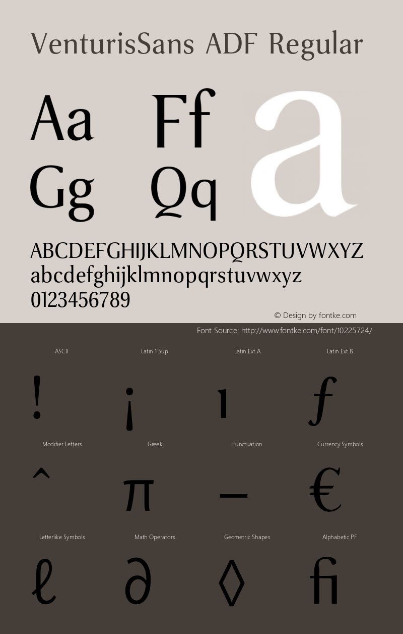 VenturisSans ADF Regular Version 1.001;PS 1.003;Core 1.0.38;makeotf.lib1.6.5960 Font Sample