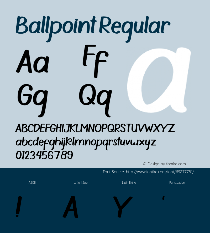 Ballpoint Version 1.002;Fontself Maker 3.5.1 Font Sample