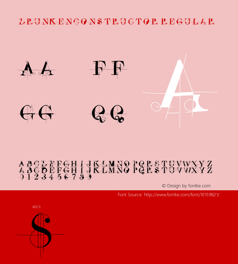 DrunkenConstructor Regular 1.0 16-02-2002 Font Sample