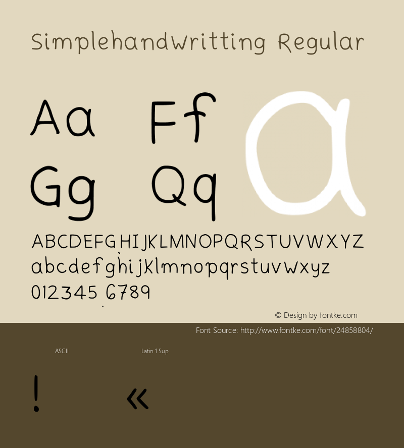 Simplehandwritting Regular Version 001.000 Font Sample
