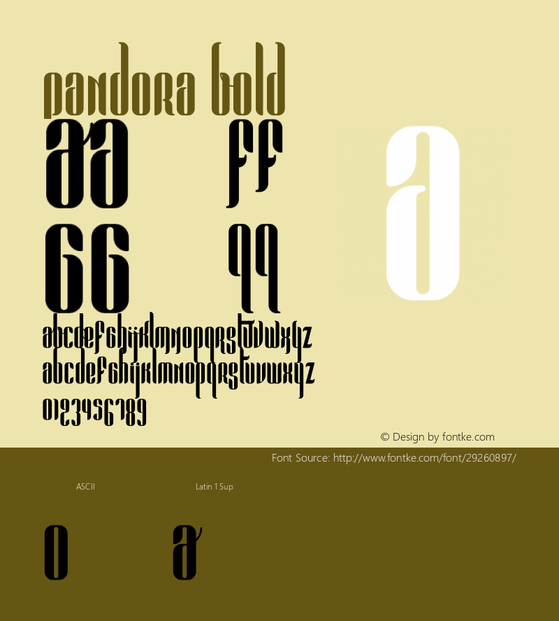 Pandora Bold Version 1.002;Fontself Maker 3.0.0-3 Font Sample