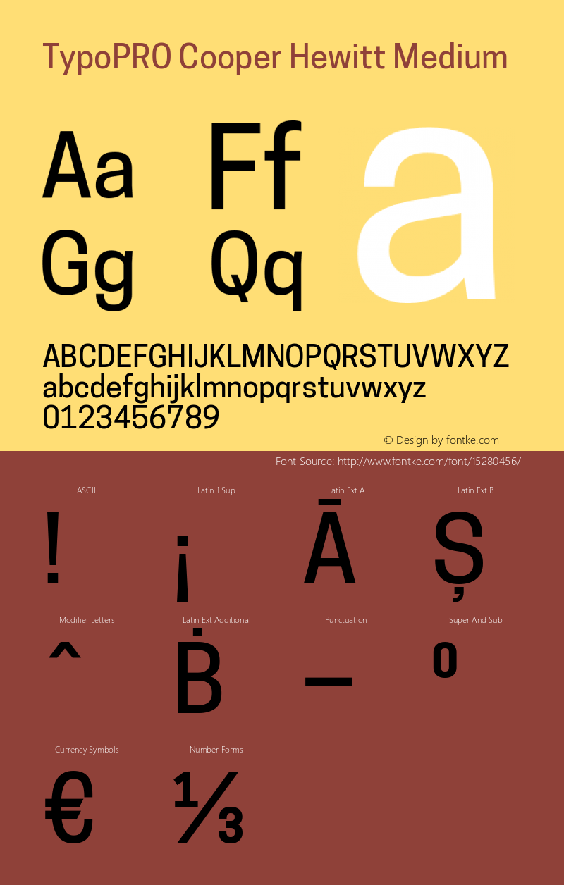 TypoPRO Cooper Hewitt Medium 1.000 Font Sample