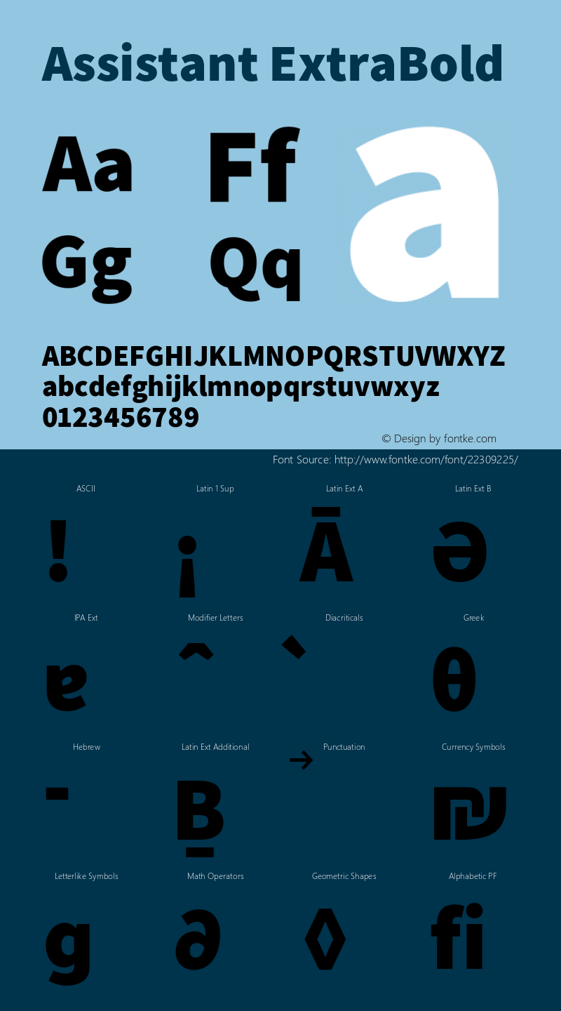 Assistant ExtraBold Version 2.002 Font Sample