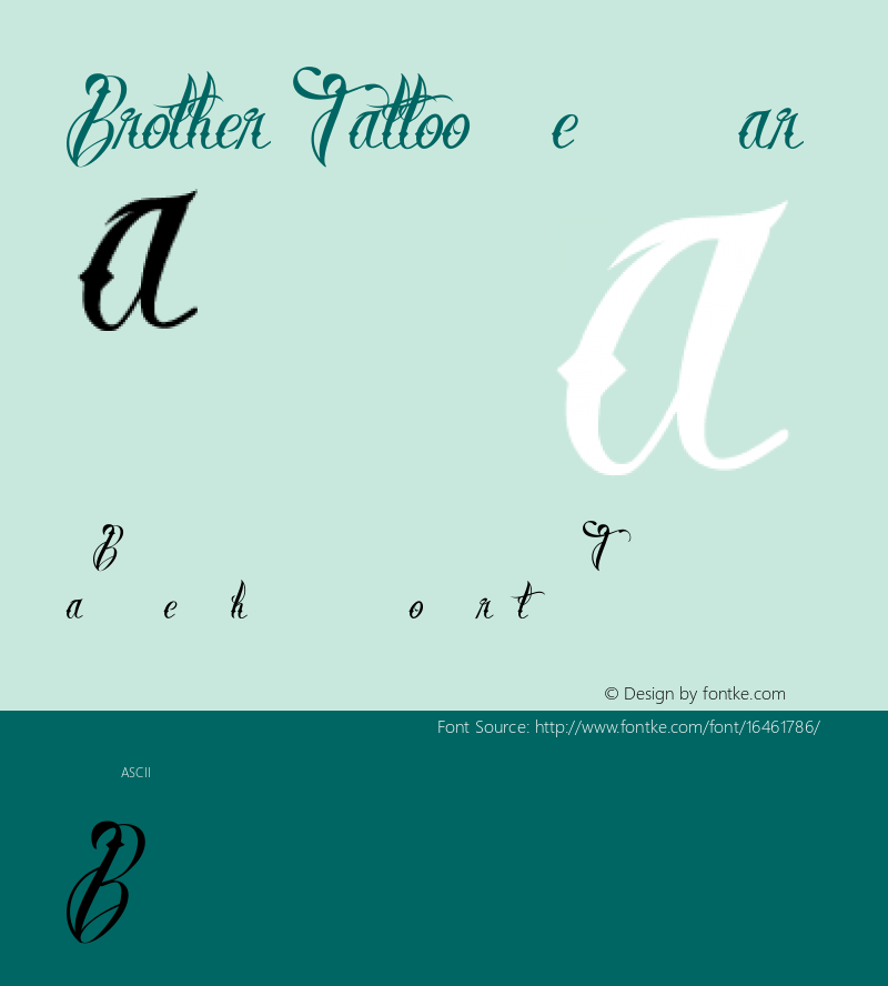 Brother Tattoo Regular Version 1.000 Font Sample