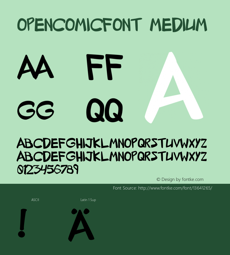 OpenComicFont Medium Version 0.02.1 Font Sample