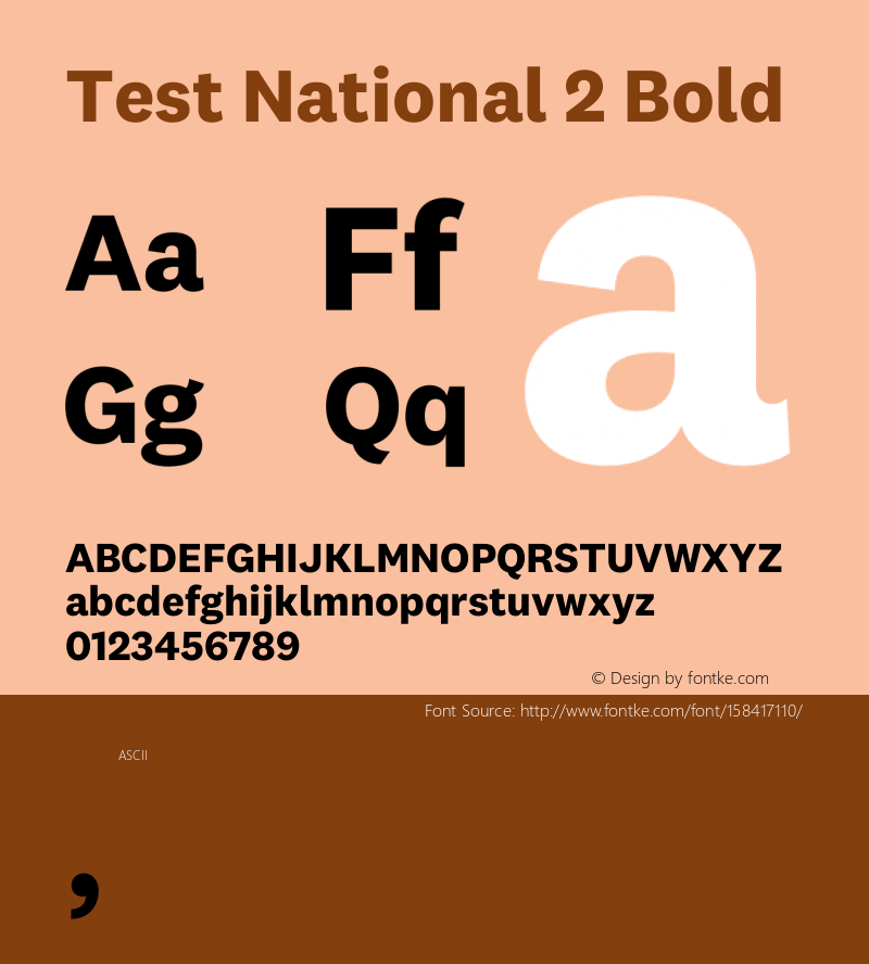 Test National 2 Bold Version 1.004;hotconv 1.0.116;makeotfexe 2.5.65601 Font Sample