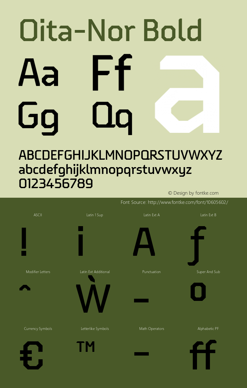 Oita-Nor Bold Version 1.000;com.myfonts.easy.insigne.oita.normal-medium.wfkit2.version.4b5w Font Sample