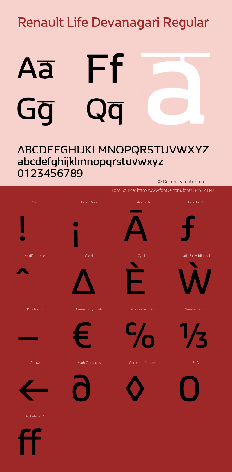 Renault Life Devanagari SemBd Version 1.000 Font Sample