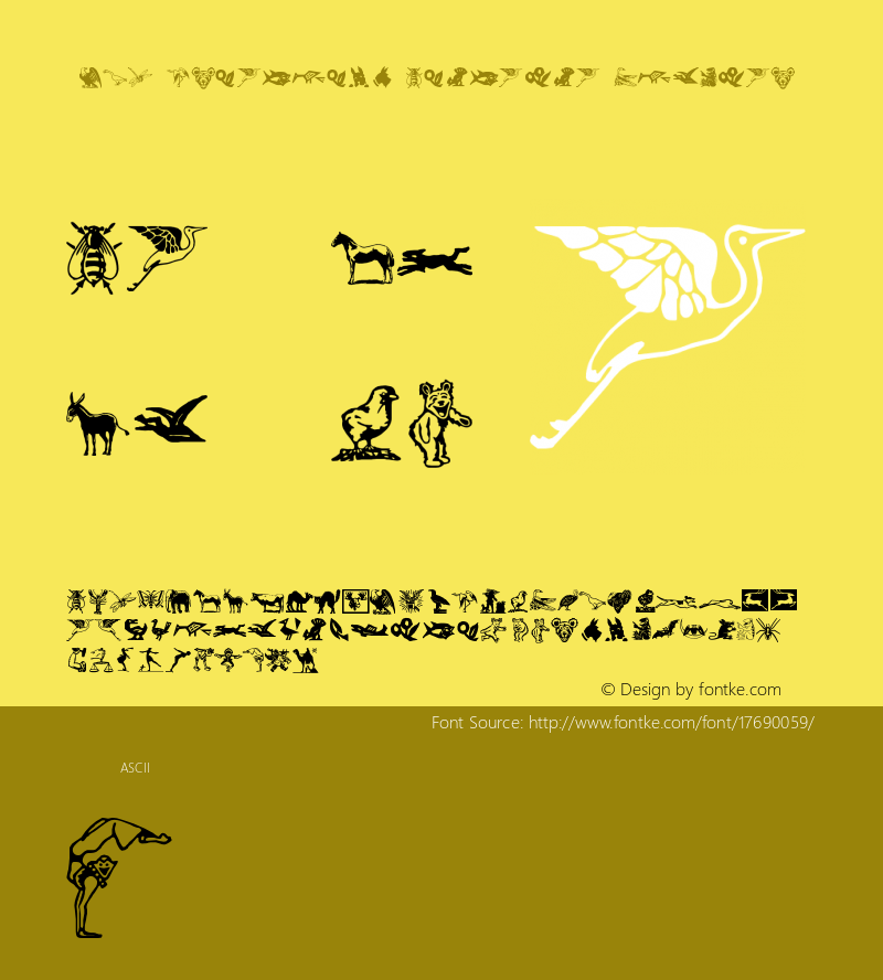 _LTC Ornaments Animalia Regular Version 1.0 Extracted by ASV http://www.buraks.com/asv Font Sample