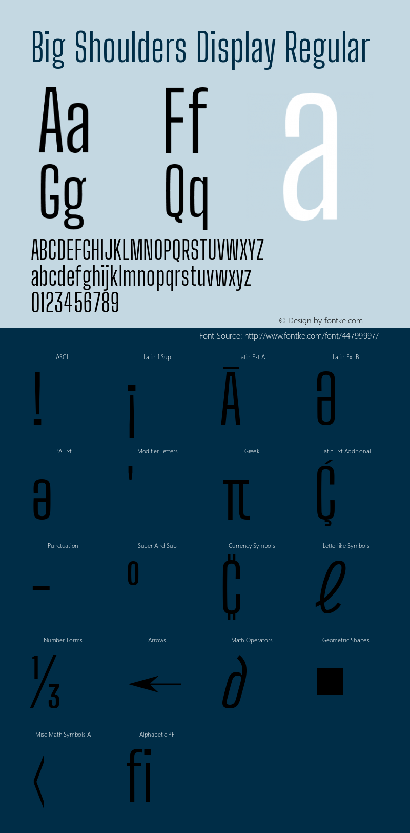 Big Shoulders Display Regular Version 1.000; ttfautohint (v1.8.2) Font Sample