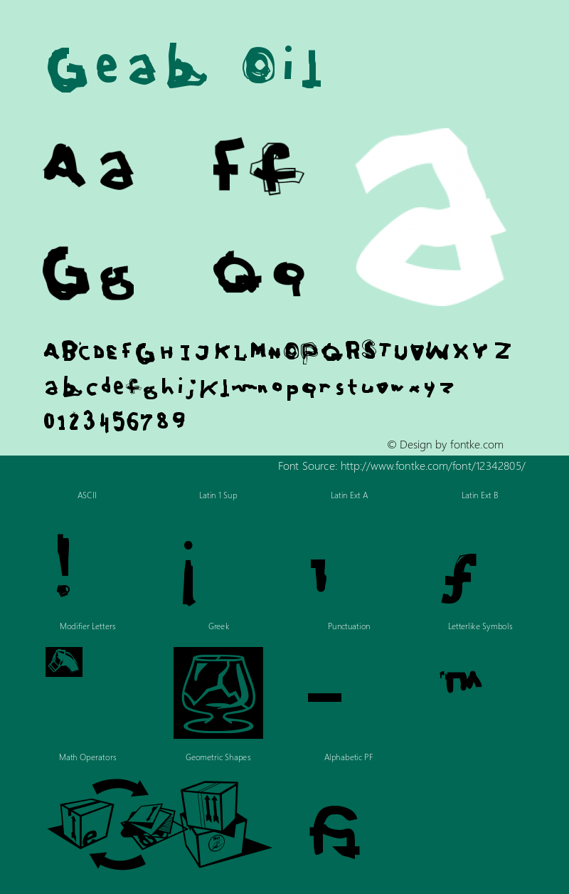 Geab Oil Version 001.000 Font Sample