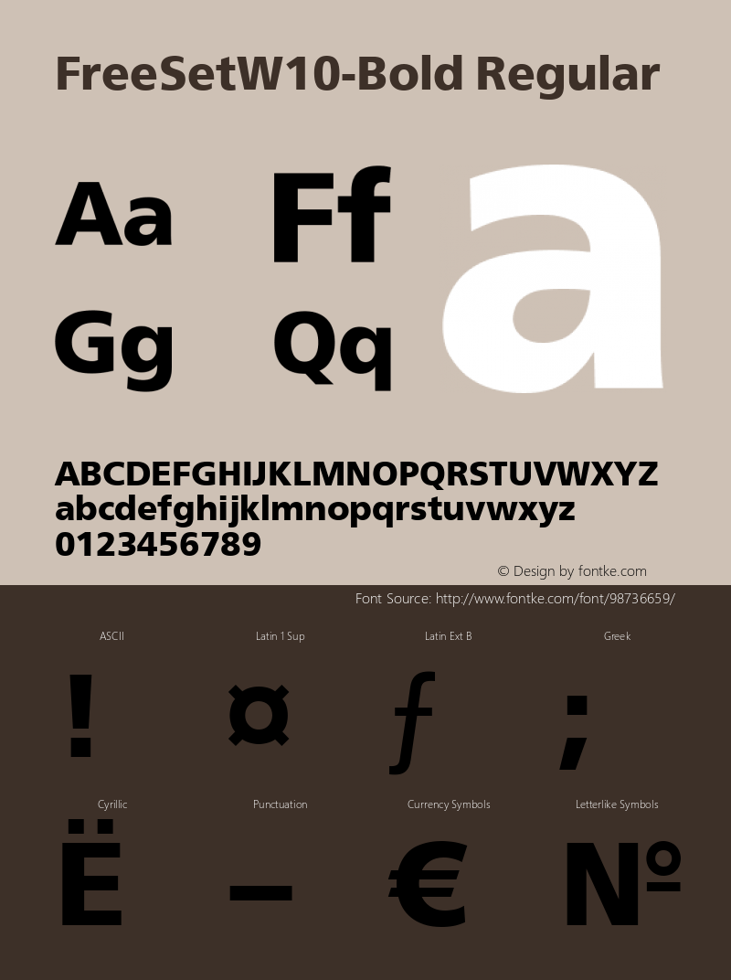 FreeSet W10 Bold Version 1.1 Font Sample