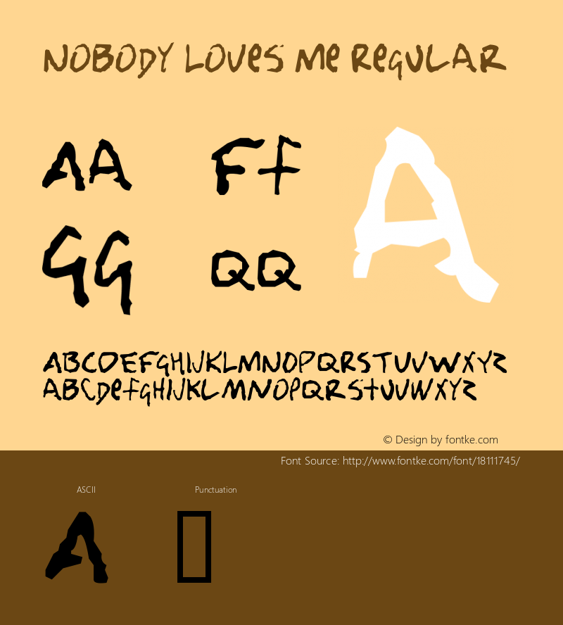 Nobody Loves Me Regular 3.00 Font Sample