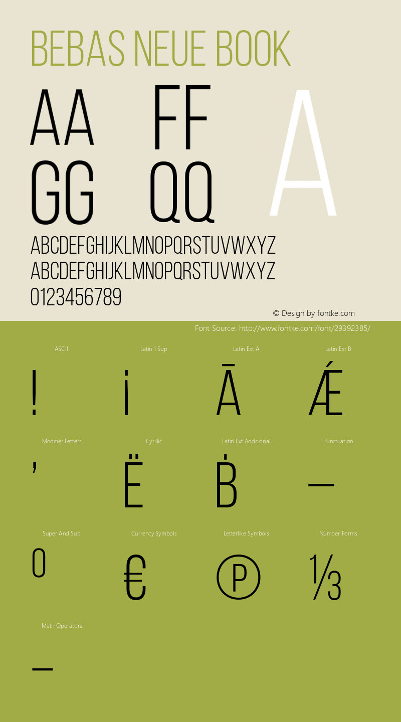 Bebas Neue Book Version 1.003;PS 001.003;hotconv 1.0.88;makeotf.lib2.5.64775 Font Sample