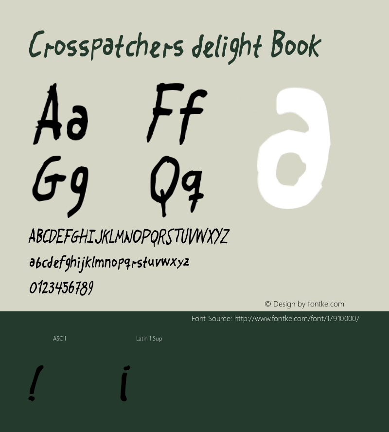 Crosspatchers delight Book Version 2 Font Sample