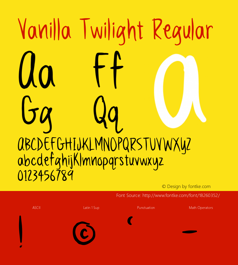 Vanilla Twilight Regular Version 1.000 Font Sample